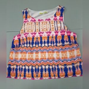 Gianni Bini Multicolor Sleeveless  Crop Top Sz Small
